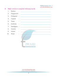 English worksheet for class 3 grammar. Cbse Ncert Class 4 English Grammar Chapter 1 The Sentence In Pdf