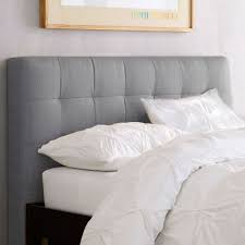 Since our previous bed was a low platform style, we needed to purchase a new frame in. Emmett Headboard