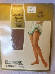 Nos Sears Cling Alon Thi Top Stockings Mesh Knit Classic Bare Beige Seamless Size A Style 9175 H 110