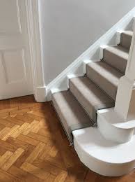 Taped Grey Carpet Stair Runner Herringbone Wood Floor Stair Runner Carpet Carpet Stairs