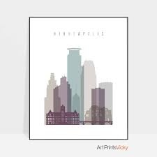 4 years ago on october 27, 2016. Minneapolis Skyline Print Pastel 2 Art Prints Vicky