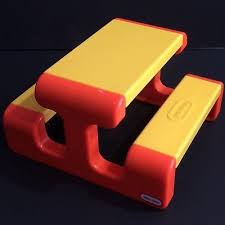 Vintage Little Tikes Dollhouse Size Picnic Table Yellow Orange Toddler Play 90 S Doll House Toddler Play Little Tikes