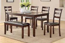 Dining chairs & kitchen chairs complete your mealtime setup. F2547 6 Pc Bridget Espresso Finish Wood Dining Table Set Padded Seat Chairs And Bench