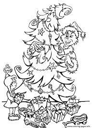 Grinch stole christmas coloring pages. Grinch Christmas Tree Coloring Pages Printable