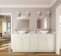 The hamilton double vanity from home decorators collection offers classic cottage charm with storage to spare. Linen Shaker Ready To Assemble Bathroom Vanities Cabinets