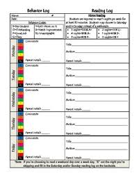 Take Home Behavior Reading Chart