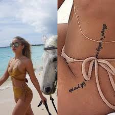 The phrase 'hip tattoo' refers to a design placed basically anywhere in the vicinity of your hip bones. Jasmine Sanders 9 Tattoos Meanings Steal Her Style