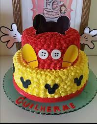 Bizcocho De Mickey Mouse Bebe Bolo Mickey Mickey Mouse Birthday Cake Mickey 1st Birthdays Mickey Mouse Birthday Party