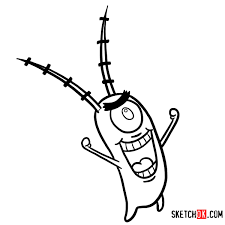Later that night, plankton enters spongebob's head through a pore and makes his way to spongebob's brain.he attaches a mind control device to the brain and controls spongebob's body, forcing him to walk to the krusty krab, get a krabby patty, and bring it to the chum bucket's laboratory. How To Draw Sheldon J Plankton Spongebob Sketchok Easy Drawing Guides