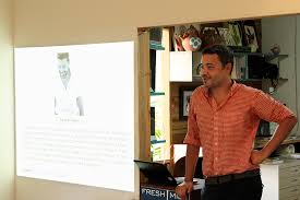 Ewan Atkinson giving his presentation