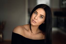 Girl, green eyes, seduction, portrait, beauty, red dress. Wallpaper Face Women Long Hair Brunette Bare Shoulders Green Eyes Black Hair Martin K Hn Fashion Person Skin Girl Beauty Smile Eye Woman Lady Photograph Hairstyle 1920x1280 Px Portrait Photography Photo