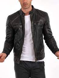 Handmade Men S Black Distressed Leather Jacket Men S Pure Lambskin Biker Jacket Leather Jacket Men Black Leather Jacket Men Fitted Biker Jacket