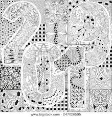 Click to download free printable coloring pages for adults (and kids!). Vector Adult Coloring Book Textures Hand Painted Art Design Adult Anti Stress Coloring Page Black And White Hand Drawn Illustration For Coloring Book Number 2019 Zentangle Object On Different Textures Poster Id 247026595
