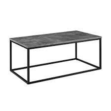 Concrete takes on alluring shapes â€ rounded, polished, and finished in a slate grey. Welwick Designs 42 Inch Dark Concrete Large Rectangle Wood Coffee Table The Home Depot Canada