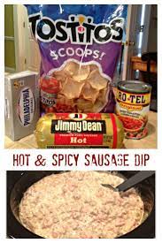 Easy Sausage Dip Hot Spicy Only 3 Ingredients Spicy Sausage Dip Sausage Dip Yummy Appetizers