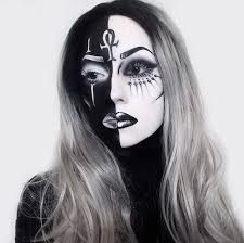 Black And White Face Paint Ideas Eternal Black And White Makeup Face Paint Makeup White Face Paint