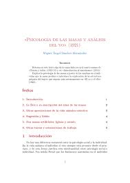 Psicología de las masas y análisis del yo» (1921)