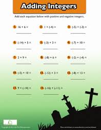 adding negative numbers worksheet education com