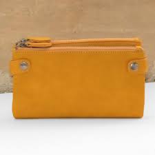 Crazy Lou Portefeuille Jaune Moutarde Portefeuille Simili Cuir Porte Monnaie