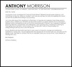 Warehouse Associate Cover Letter Sample Cover Letter Templates Examples