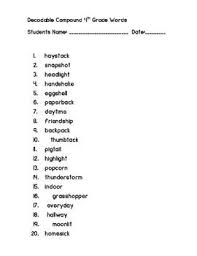 Decodable 4th Grade Compound Words Compound Words Multisyllable Words Words