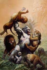 The grizzly bear wins this round, with a bite force of 1200 pounds per square inch. The Great Fury By Ken W Kelly Gorillas Art Fantastic Art Fantasy Artist