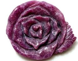 61 20 Cts Ruby Ziosite Rasberry Red Carved Rose Sg 828 Carving Rasberry Red