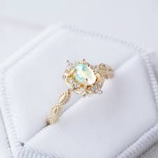 Split shank pavé and plain shank diamond engagement ring. Vintage Natural Opal Ring 14k Yellow Gold Vermeil Ring Etsy