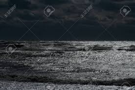 Storm On The Sea The Ocean In The Night Light From The Moon Stock Photo Picture And Royalty Free Image Image 90525275