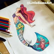 Ariel As A Mermaid Feat Flounder King Triton As A Mermaid Ursula Sebastian Image Within Mermaid Drawings Little Mermaid Drawings Little Mermaid Tattoos