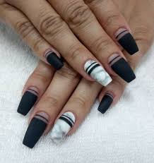 Acrylic Black And White Marble Nails 21 Acrylic Nail Coffin Designs Inspired Beauty Acrylic Nail Designs Nail Designs Beautiful Nails