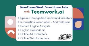 Teemwork Ai Hiring For Several Types Of Work From Home Jobs Work From Home Jobs By Rat Race Rebellion In 2020 Work From Home Jobs Working From Home Home Jobs