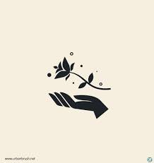 꽃 손 로고 일러스트 Ai 다운로드 Download Flower Hand Logo Vector Urbanbrush 2020 손 로고 로고 사랑 예술