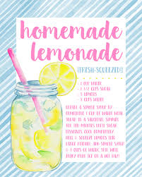 Free Decorative Recipe Printable Homemade Lemonade Lemonade Recipe Printable Homemade Lemonade Recipes