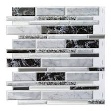 Black And White Peel And Stick Backsplash Tile Decopus Soft Tile Peel And Stick Backsplash Carrara Black White Grey Long Marble 12 X 12 X0 1 Peel N Stick Backsplash Marble Look Tile White Marble Backsplash
