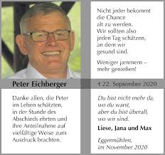 Traueranzeigen von Peter Eichberger