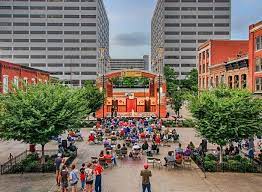 A historic pedestrian square in downtown knoxville. Market Square Bill Lyons Pavilion Downtown Knoxville