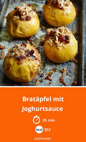 Bratapfel Mit Joghurtsauce Rezept Joghurtsauce Gebratene Apfel Lebensmittel Essen