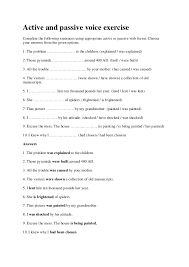 Active and passive voice exercises. Active Passive Voice Exercises With Answers