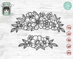 Flower Svg Files Flower Border Svg Floral Svg Files Flower Etsy Flower Svg Files Flower Svg Flower Border