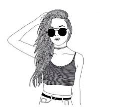 Black And White Drawings Of Girls Easy Pin On Art