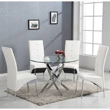 Free delivery and returns on ebay plus items for plus members. Daytona Glass Dining Table Round With 4 Vesta White Chairs Furniture In Fashion