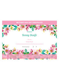 Vector gift travel voucher certificate. Mother S Day Gift Certificate Template Pdf Templates Jotform