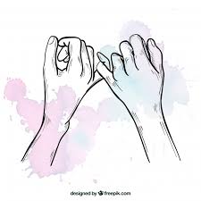 Pinky promise, holding hands minimalist abstract line drawing art, black and cream contemporary wall art for bedroom and home decor, modern boho art print poster 11x14 inches, unframed brand: Free Vector Hand Drawn Pinky Promise Composition