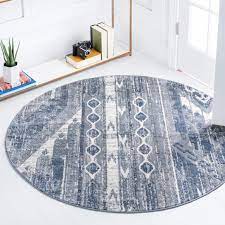 Give your space an entirely new look with modern area rugs, including dhurrie, shag and jute styles. Blue Gray 3 3 X 3 3 Oregon Round Rug Esalerugs
