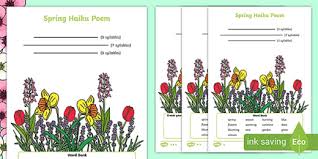 The second line is 7 syllables long and the third line is 5 syllables long. Haiku Template And Poem Writing Worksheet Twinkl