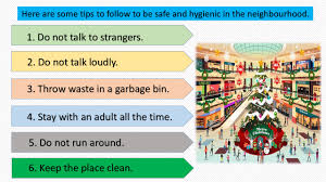 neighbourhood lesson plan and interactive activities to teach about public places and safety and hygiene in the neighbourhood