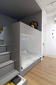 Design Detail Built In Bunk Beds And Closets Make Space For A Play Area In This Kids Bedroom Boy Bedroom Design Modern Kids Bedroom Bunk Beds Built In