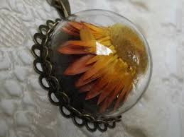 Orangeyellowred Ombre Straw Flower Domed Round Bronze Etsy Nature Inspired Gift Beatles Inspired Nature Inspiration