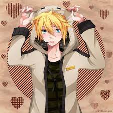 Brown is the new blonde. Len Is A Neko New By Squ Chan On Deviantart Anime Guy Blue Hair Blonde Hair Anime Boy Neko Girl